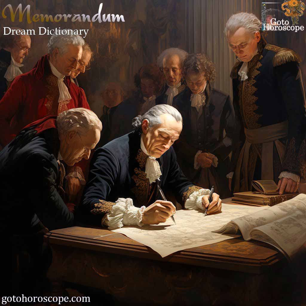 Dream Dictionary Memorandum