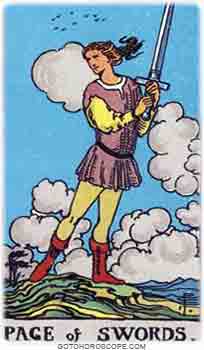 Page of swords Upright Tarot Card Meanings