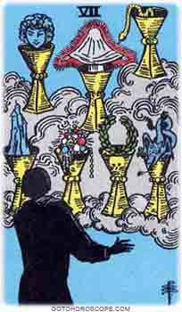 Seven of cups Upright Tarot Card Meanings