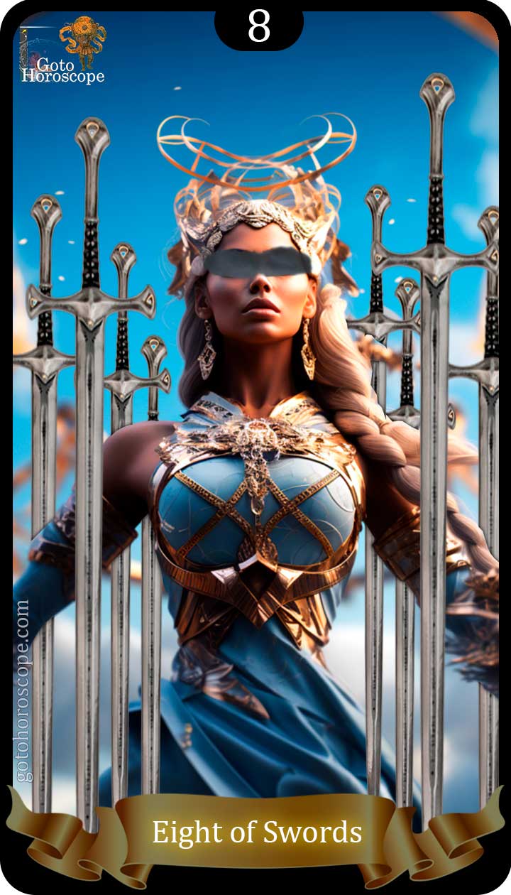 Eight of swords GotoHoroscope Tarot Cards Deck