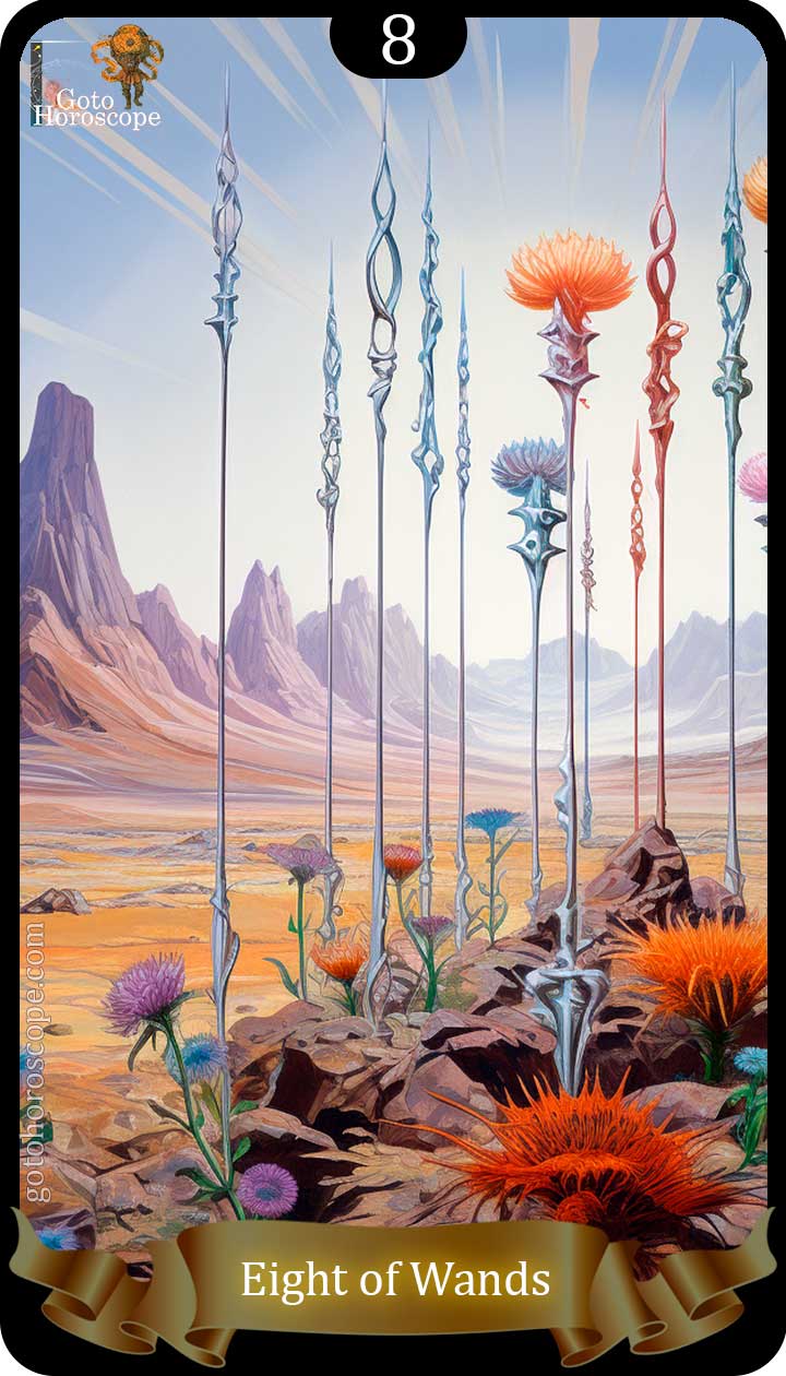 Eight of wands GotoHoroscope Tarot Cards Deck