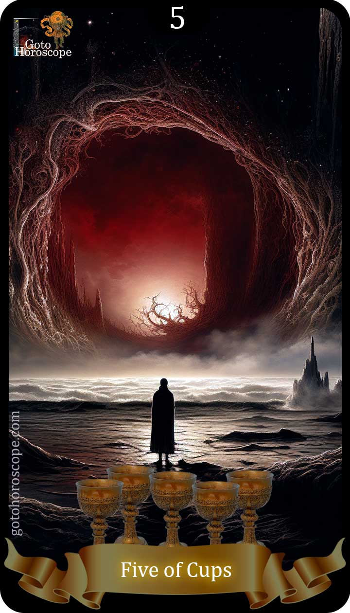 Five of cups GotoHoroscope Tarot Cards Deck