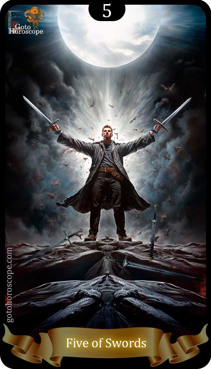 Five of swords GotoHoroscope Tarot Cards Deck