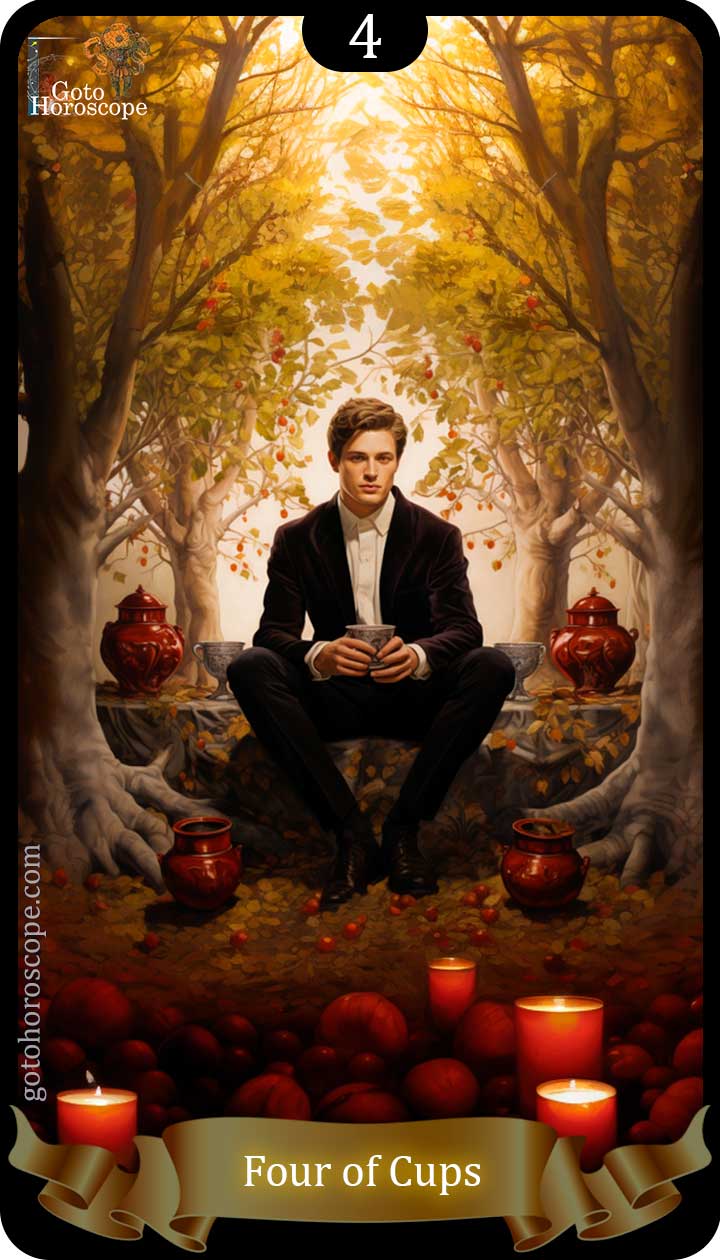 Four of cups GotoHoroscope Tarot Cards Deck