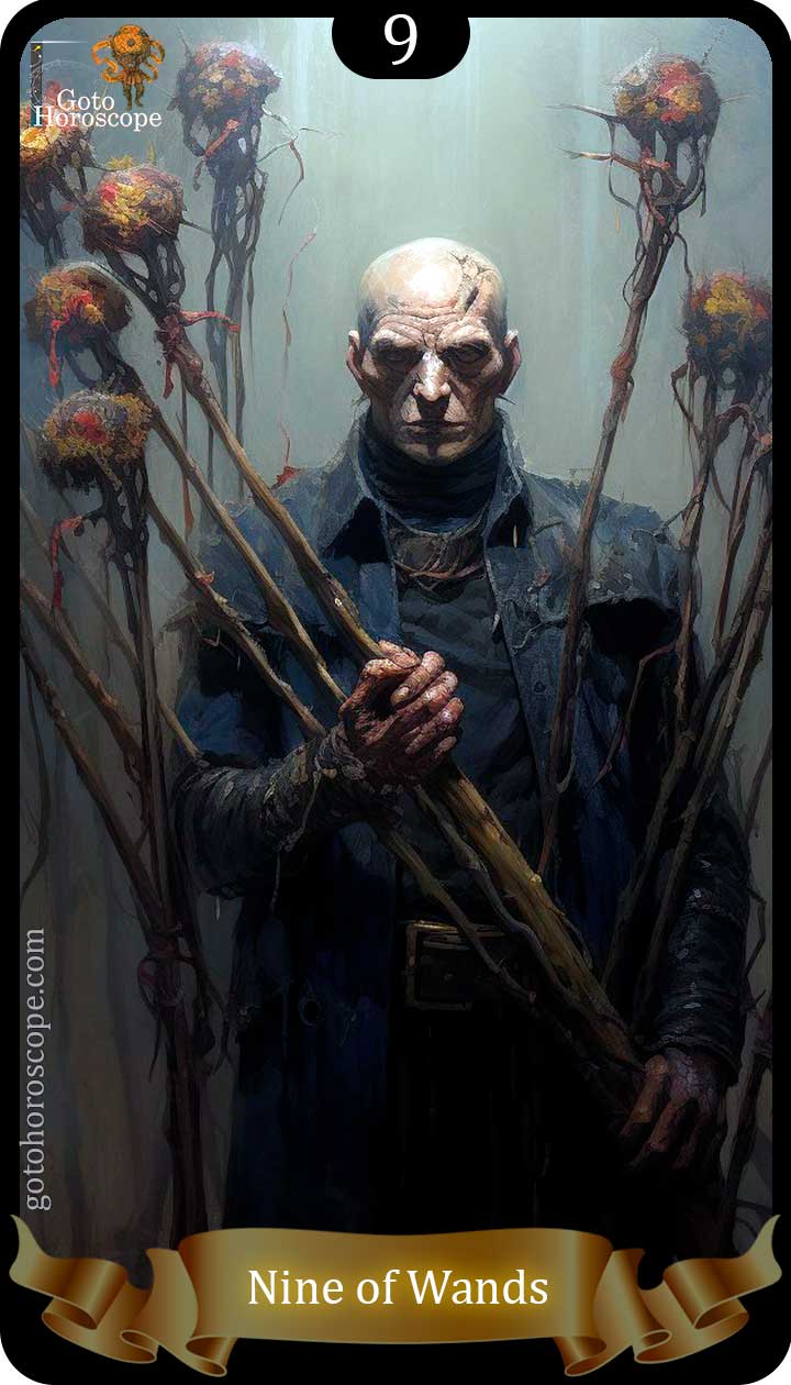 Nine of wands GotoHoroscope Tarot Cards Deck