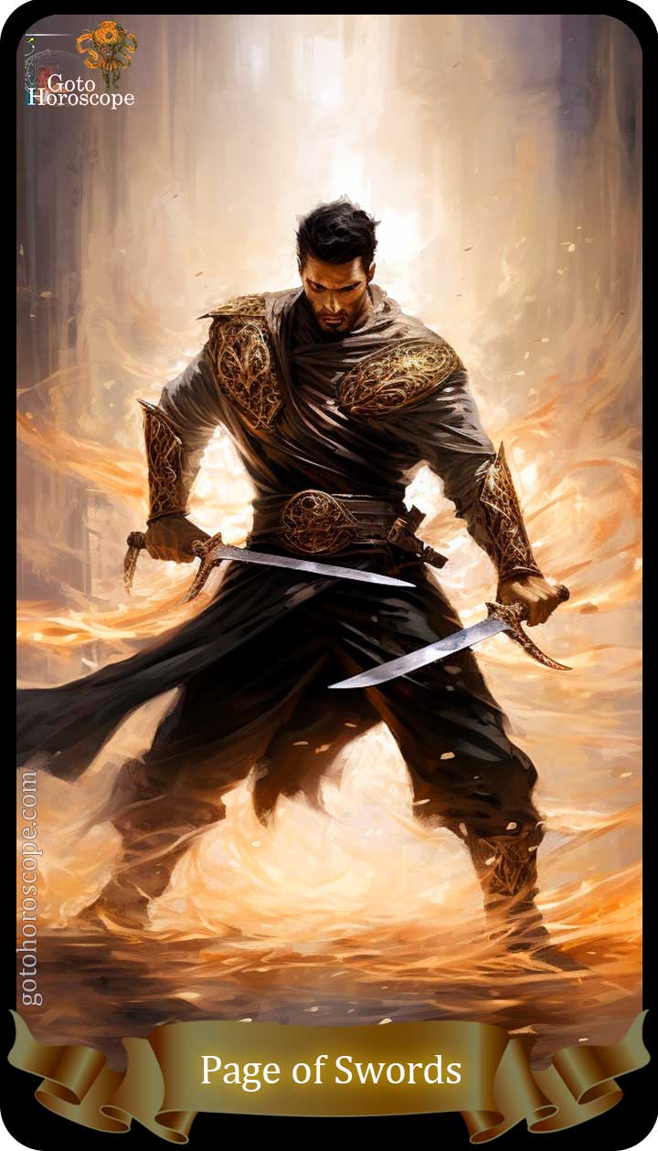 Page of swords GotoHoroscope Tarot Cards Deck