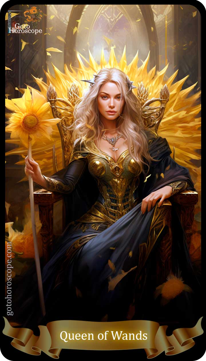 Queen of wands GotoHoroscope Tarot Cards Deck