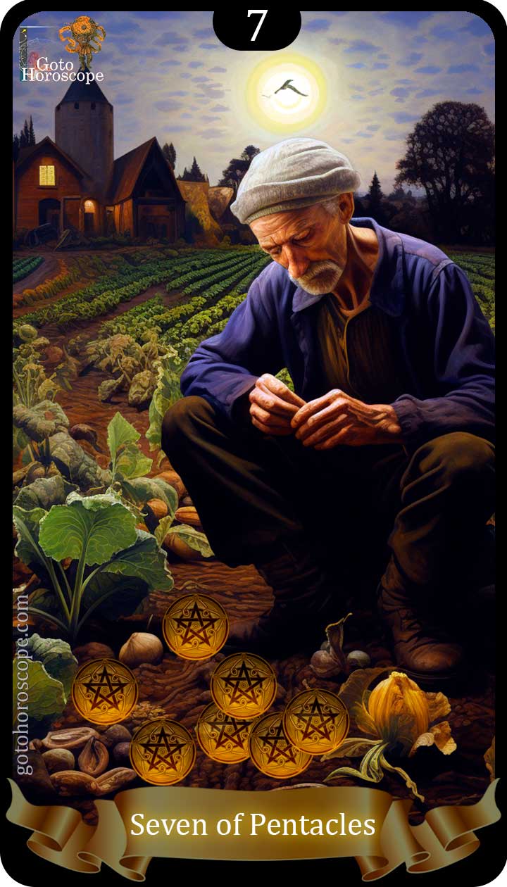Seven of pentacles GotoHoroscope Tarot Cards Deck