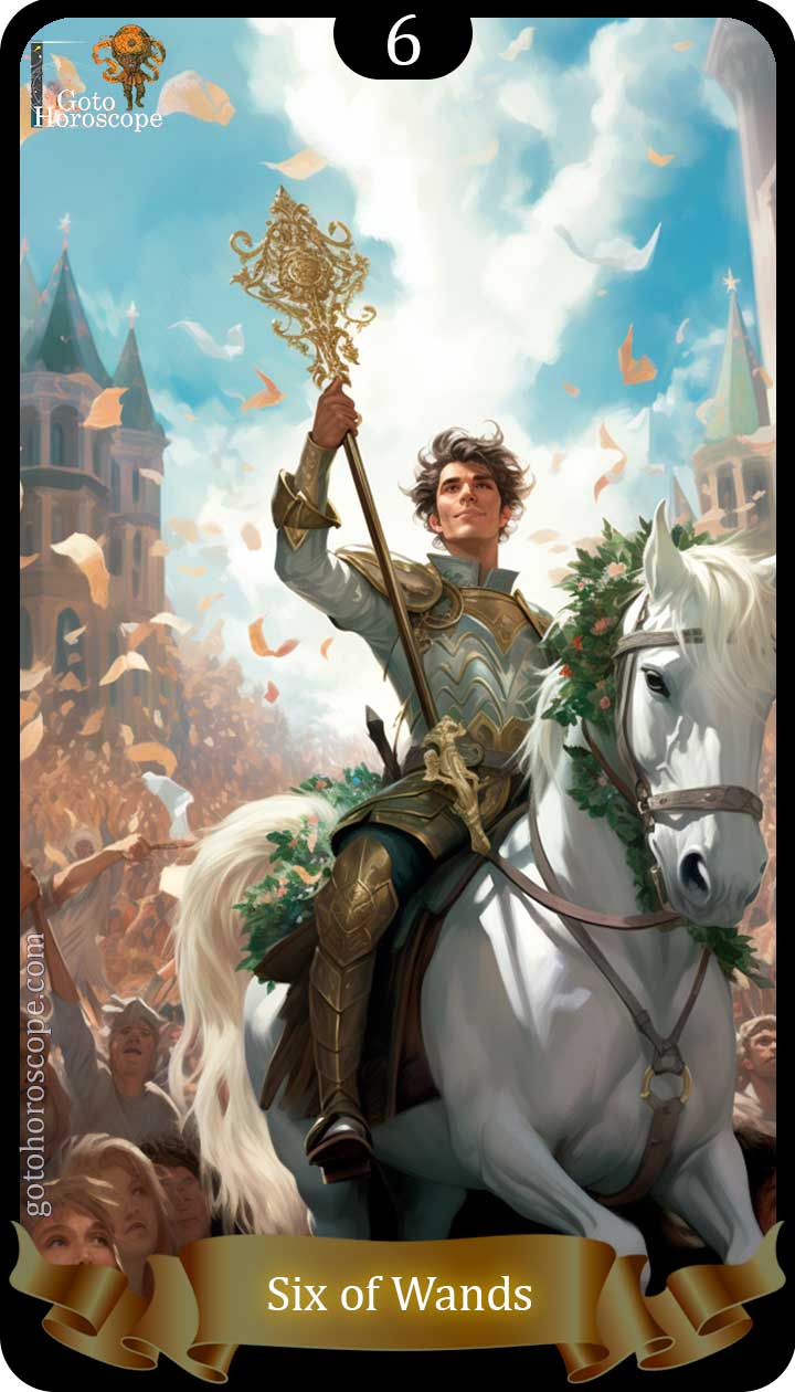 Six of wands GotoHoroscope Tarot Cards Deck