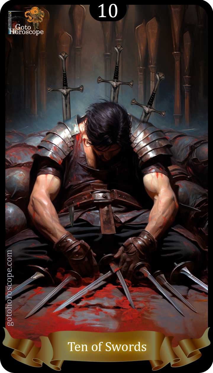 Ten of swords GotoHoroscope Tarot Cards Deck