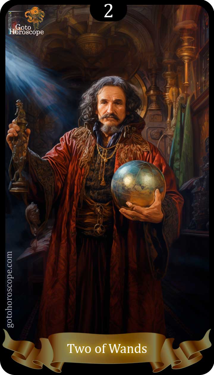 Two of wands GotoHoroscope Tarot Cards Deck